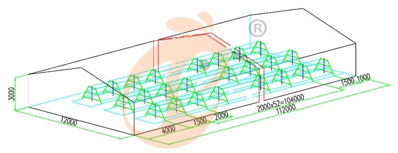 Brooder house, 25,272  brooders/house, A3 automatic brooder chicken cage's drawing
