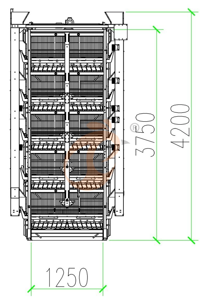 Brooder house,105,300 brooders/house, H5 automatic brooder chicken cage's house drawing