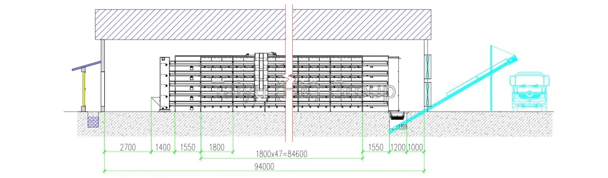 50,000 Egg Chickens Per Poultry House Design Drawing