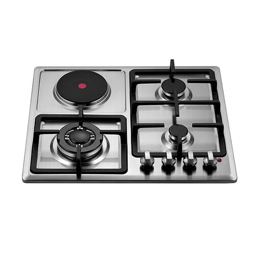 SSE45905 S/S four burner 59cm gas and electric build in hob