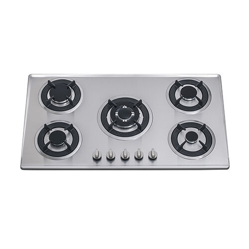 SS59010 S/S five burner 90cm build in gas hob