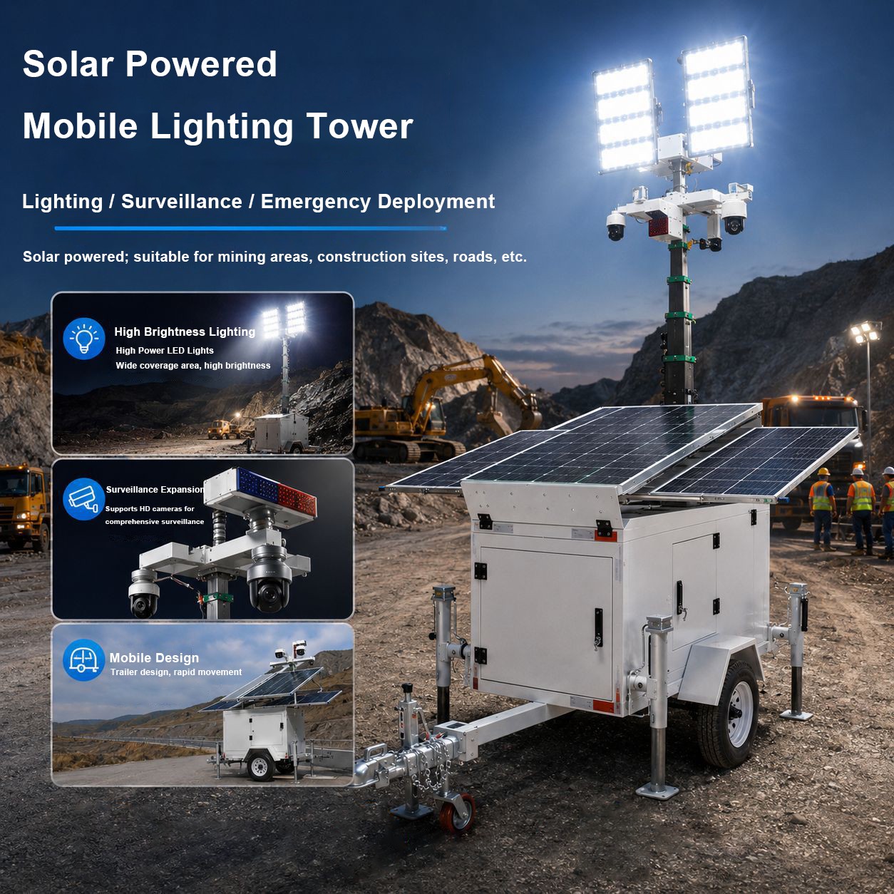 Xiuben Lighting solar powered mobile light tower Xiuben Lighting solar powered mobile light tower