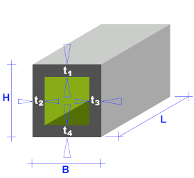 Filter dimensions for Tubes quadratic or rectangular