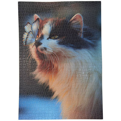 Custom 1000 Pieces Cat Butterfly Puzzle