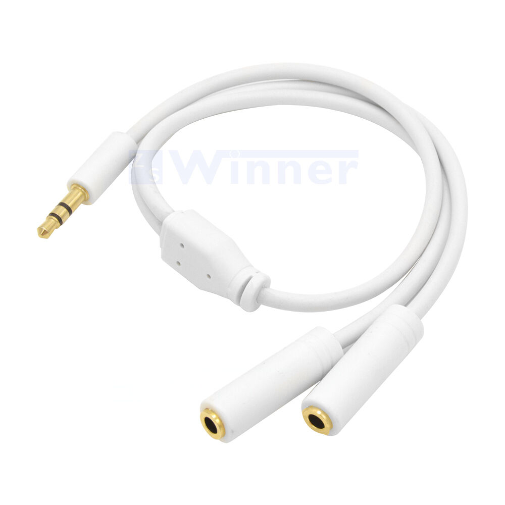 3.5mm Audio Stereo Y Splitter Extension Cable - 3.5mm Male to 2 Port 3.5mm Female Cable 3.5mm Audio Stereo Y Splitter Extension Cable - 3.5mm Male to 2 Port 3.5mm Female Cable