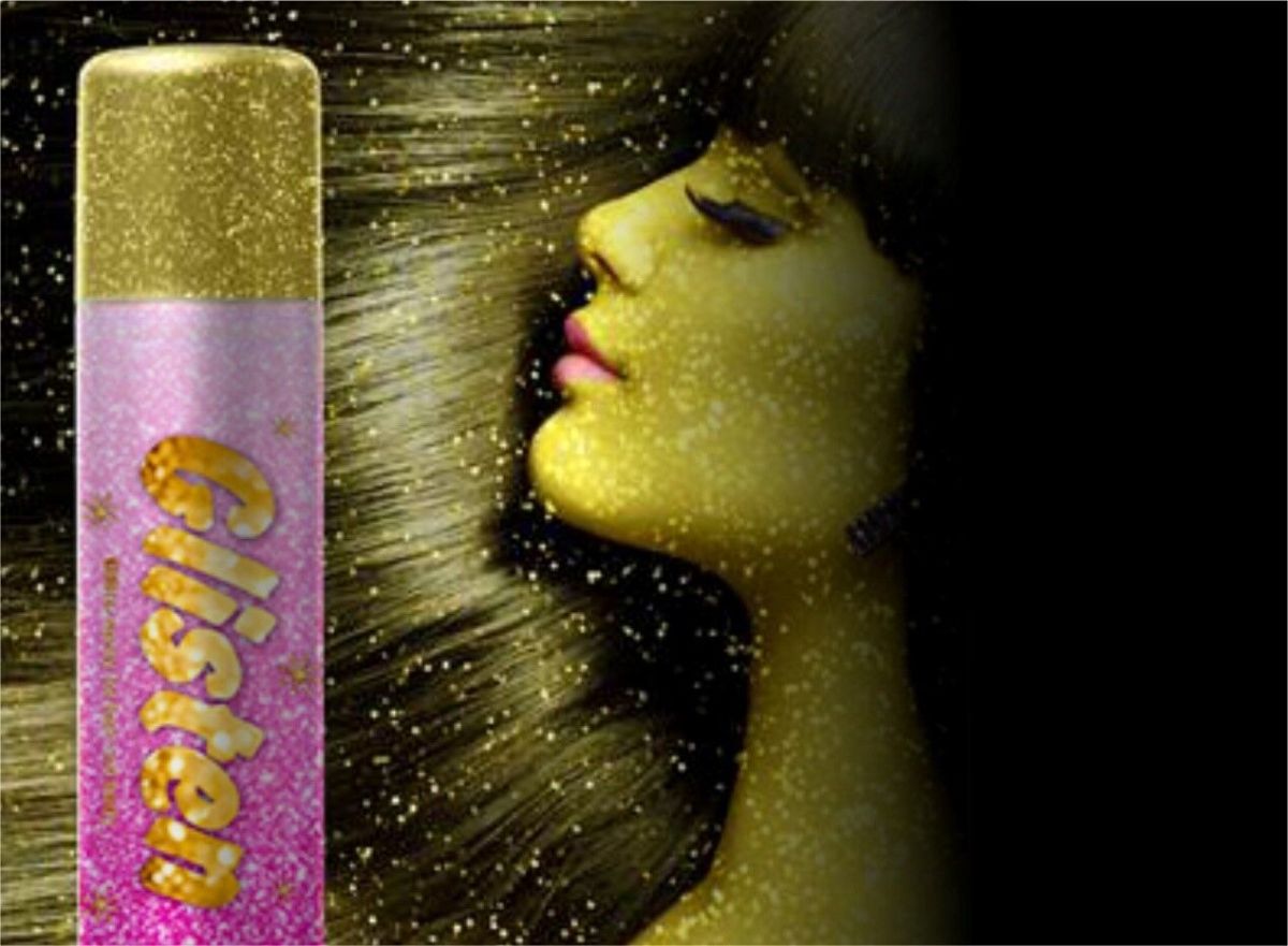 Spray para cabello y cuerpo con purpurina