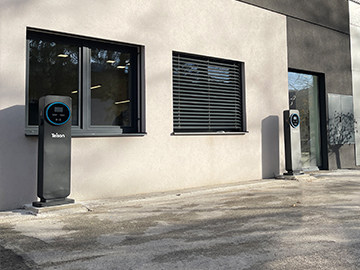 Teison 2*22kW 2Guns Floor-Mounted AC Charger Station in Slovenia, 2023 Teison 2*22kW 2Guns Floor-Mounted AC Charger Station in Slovenia, 2023