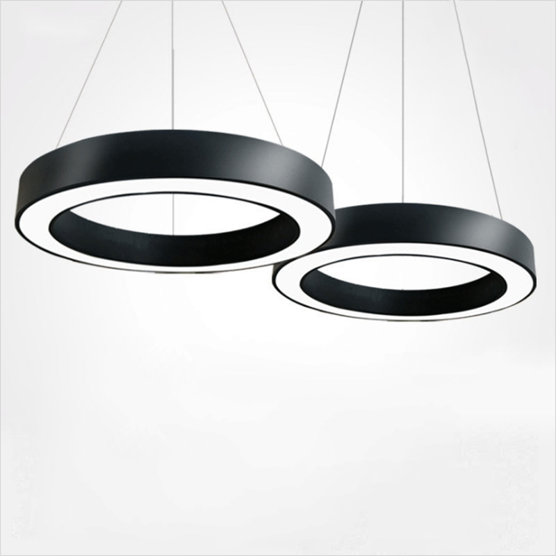 Custom round industrial commercial anti glare high lumen curved indoor modern led pendant aluminium profile linear lighting