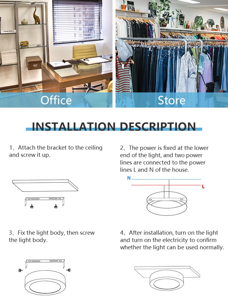 High quality 6w 10w 15w 20w 24w ceiling led panel light 24v dc surface mounted aluminum led panel light for indoor lighting
