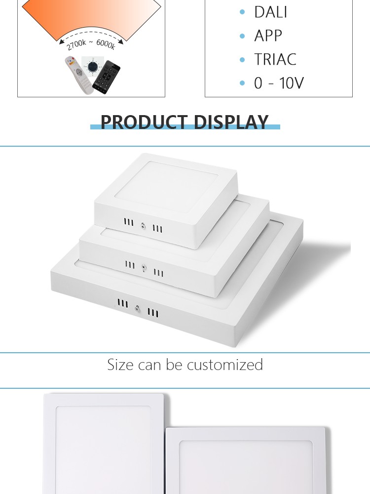 High quality 6w 10w 15w 20w 24w ceiling led panel light 24v dc surface mounted aluminum led panel light for indoor lighting