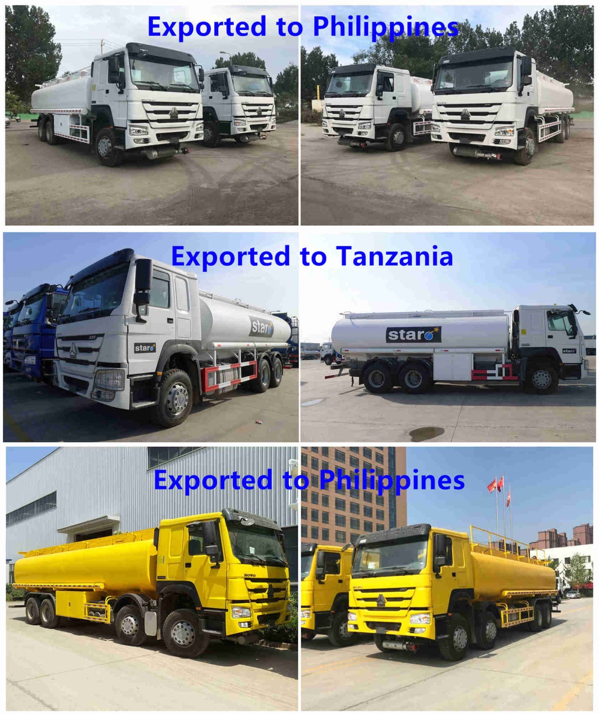 New HOWO 6X4 18 20 25tons Drinking Potable Liquid Cargo Heavy Fuel Oil Milk Lorry Delivery Transport Water Bowser Truck Water Tank Tanker Truck