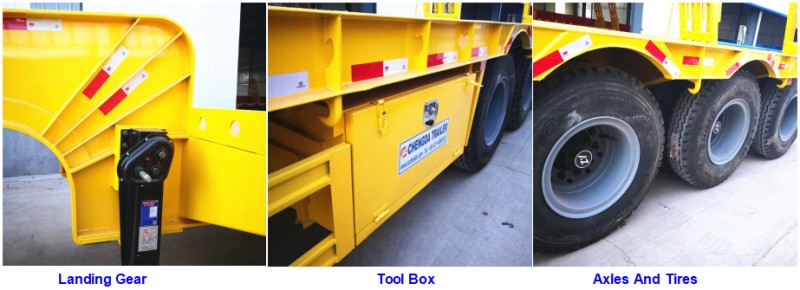 3 axles lowbed trailer