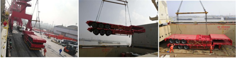3 axles lowbed trailer