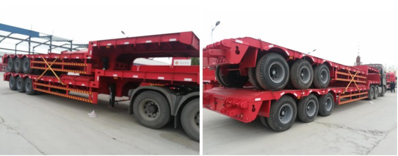3 axles lowbed trailer