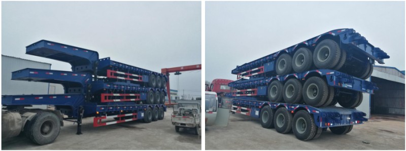 3 axles lowbed trailer