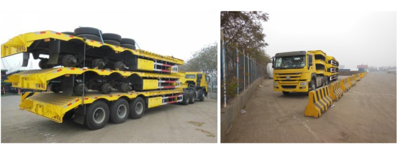 3 axles lowbed trailer