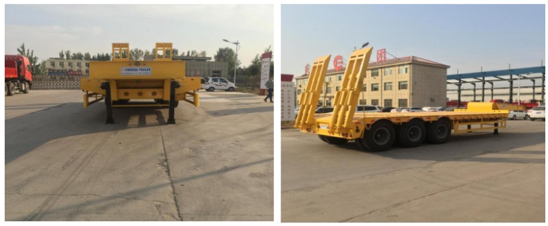 3 axles lowbed trailer