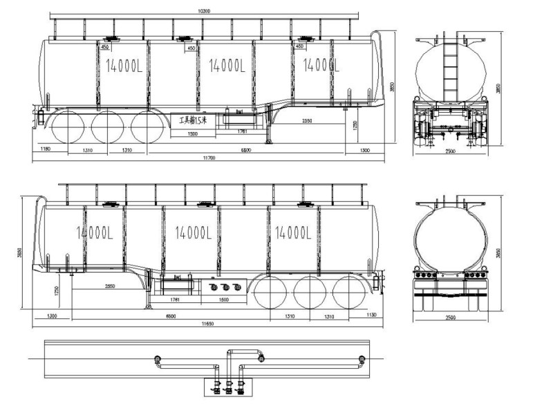 3 axles 42000L tanker trailer