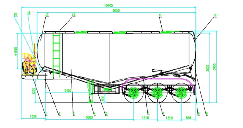 Cement bulker trailer