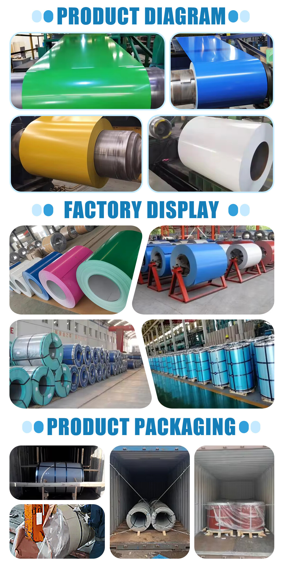 Ppgi Prepainted Steel Sheet and Ppgl Coils Galvanized Hot Rolled Color Coated Roll Coil