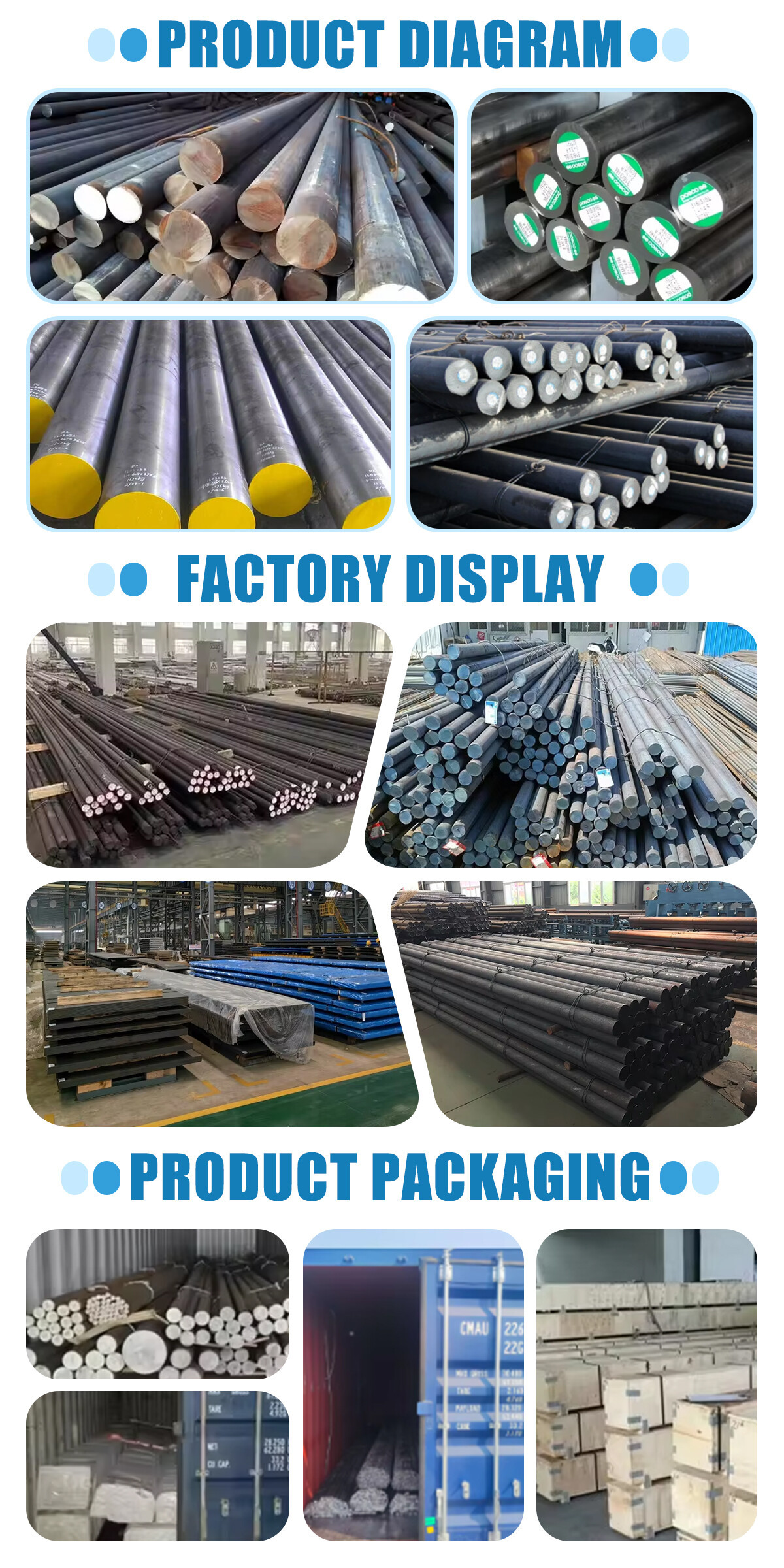 1045 Hot Rolled Round Steel Rod 45mm 50mm Welding Rod Bar Price High Carbon Steel Rod