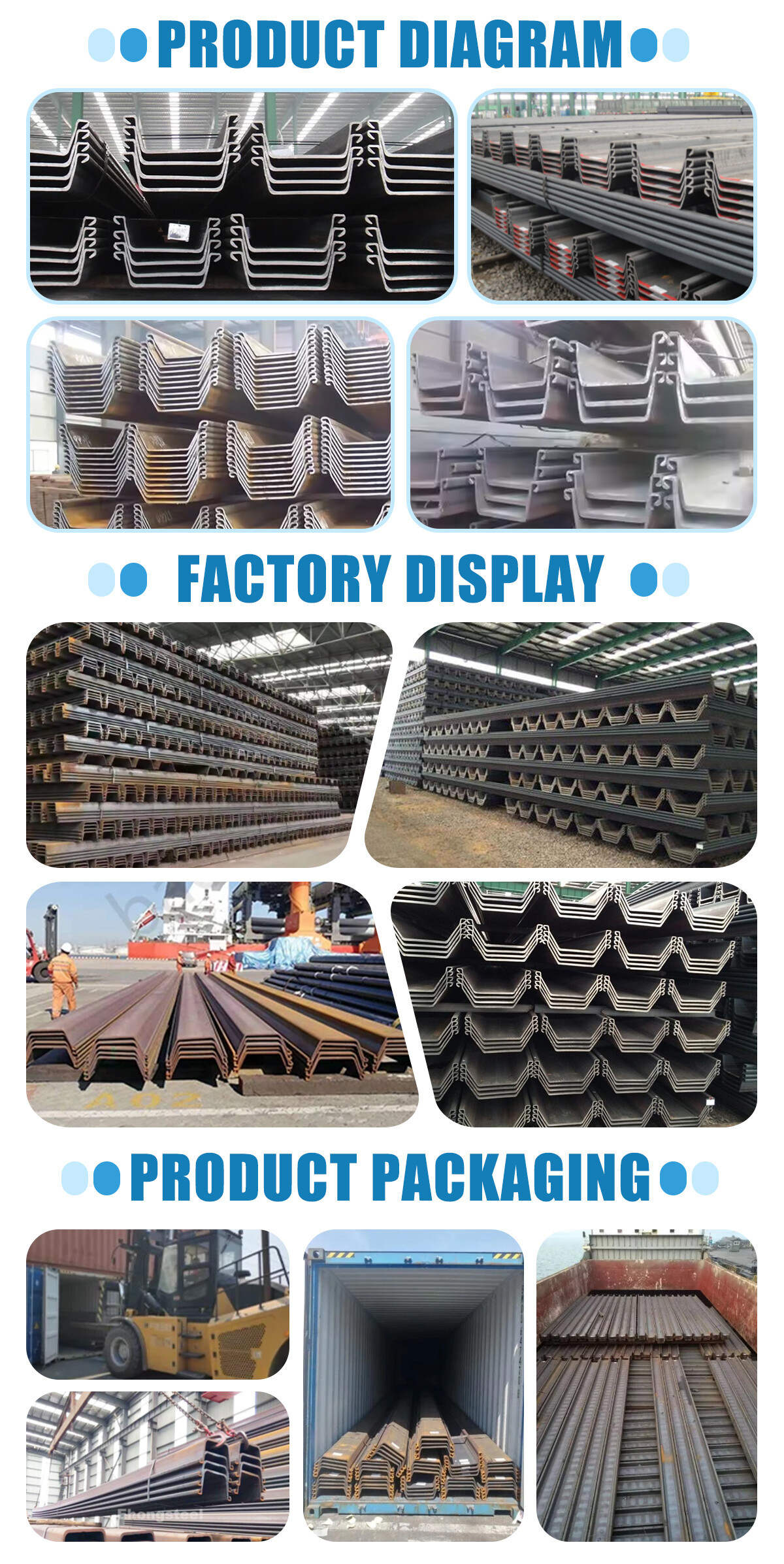 Supply Steel Sheet Pile/Z Steel Sheet Pile for Building Construction