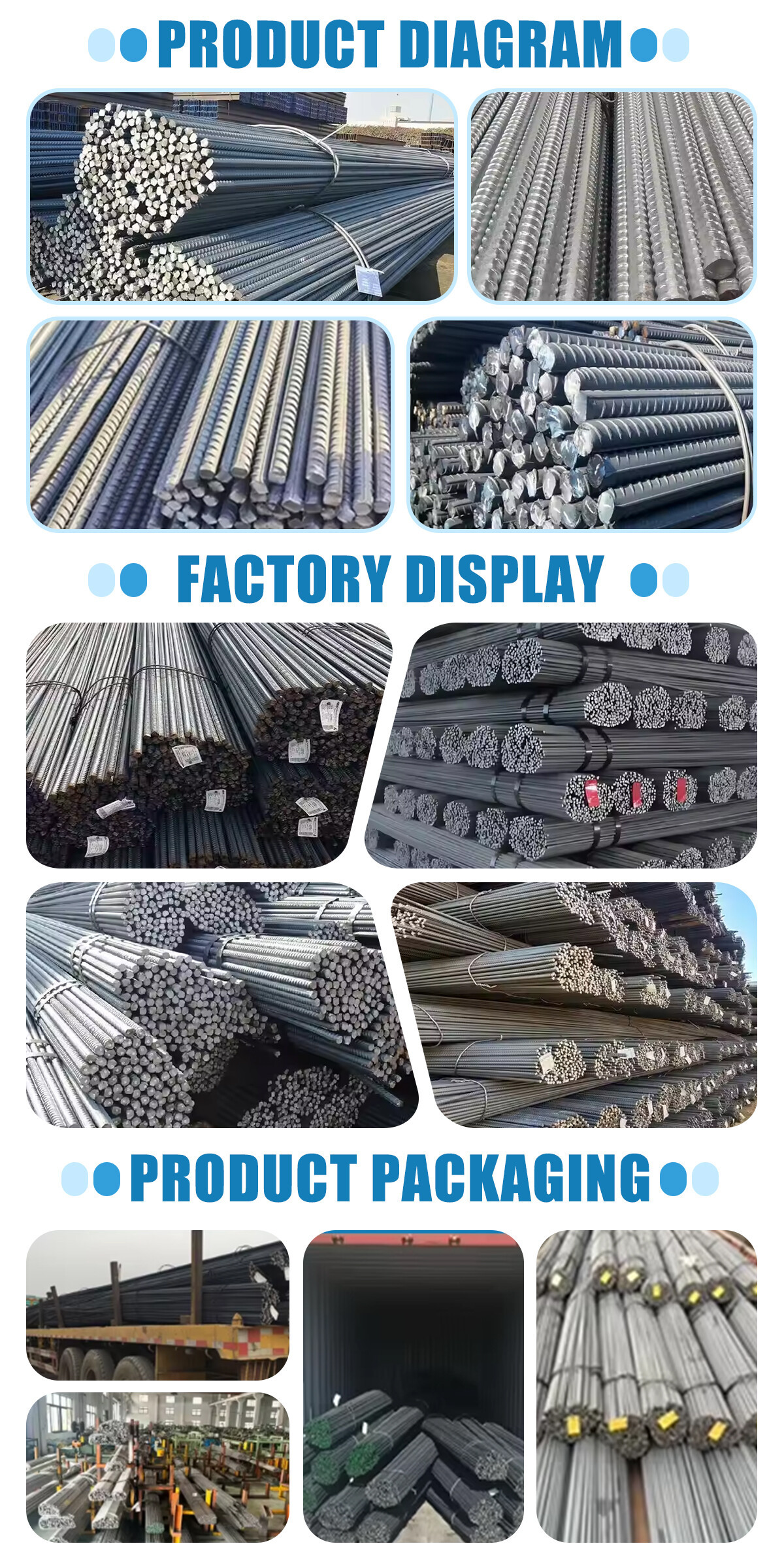 螺纹钢 lron Rebar Deformed Steel bar With Astm A615 Grade 60 For Civil Engineering Construction
