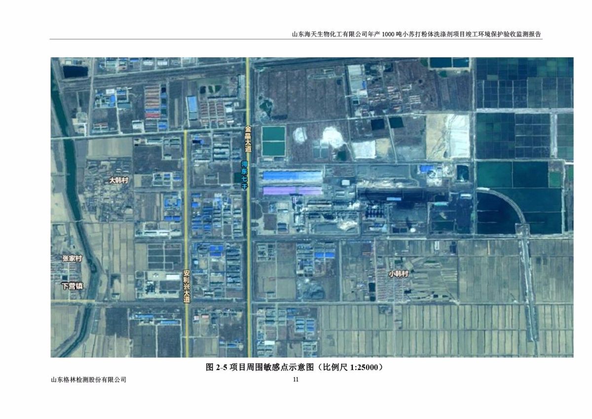 山东海天生物化工有限公司年产1000吨小苏打粉体洗涤剂项目竣工环境保护验收监测报告公示
