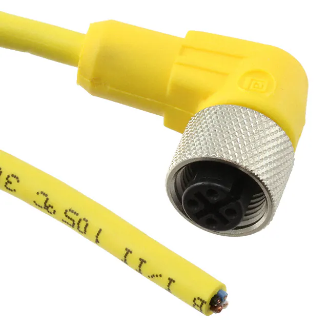 Conector de enchufe redondo M12, juegos de cables de un solo extremo, CBL 4POS FMALE TO WIRE 6.56 '