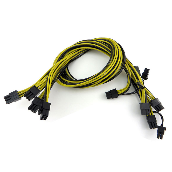 Cable de alimentación UL1007 16AWG PCI-E de 6 pines a 8 pines 6+2 pines para tarjeta de video GPU Cable de alimentación UL1007 16AWG PCI-E de 6 pines a 8 pines 6+2 pines para tarjeta de video GPU