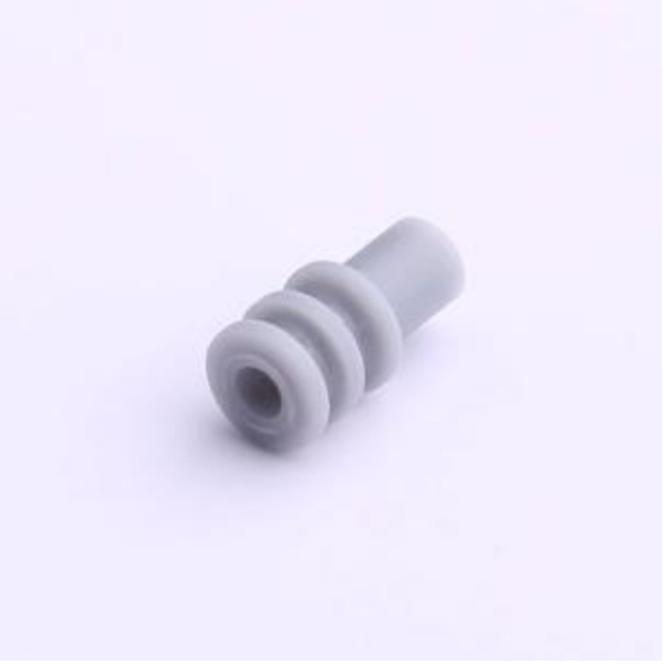قابس مقاوم للماء متوفر في المخزون، سيليكون، رمادي (صغير)، TE P/N 963530-1 RCD