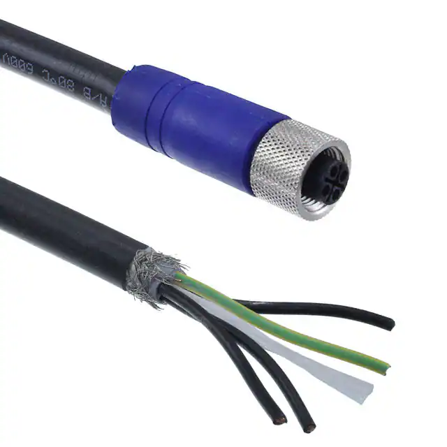 M12 أنثى الطاقة أحادي الطرف Cordset CBL 4POS FMALE إلى سلك 16.4