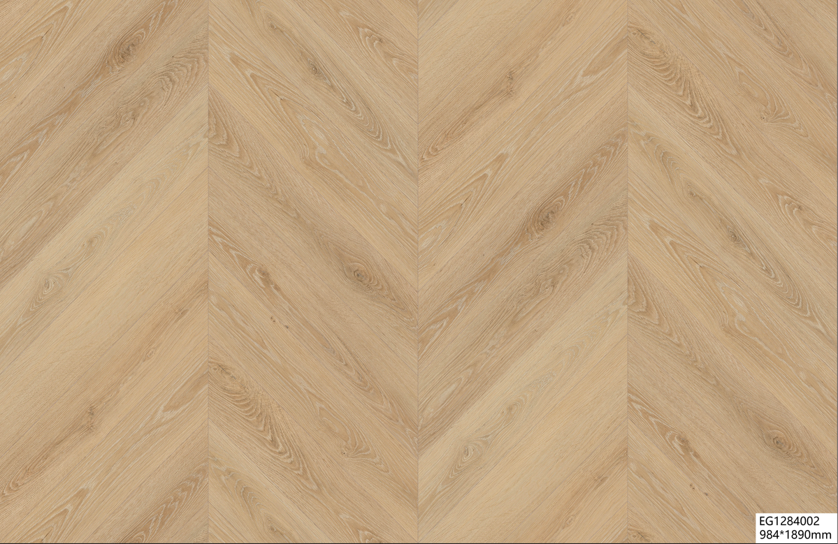Fish bone patterned SPC flooring