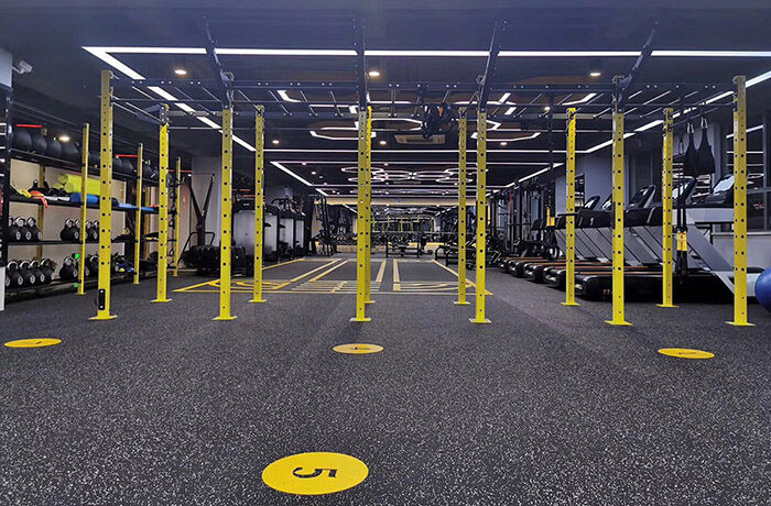 Rolled gym rubber mat