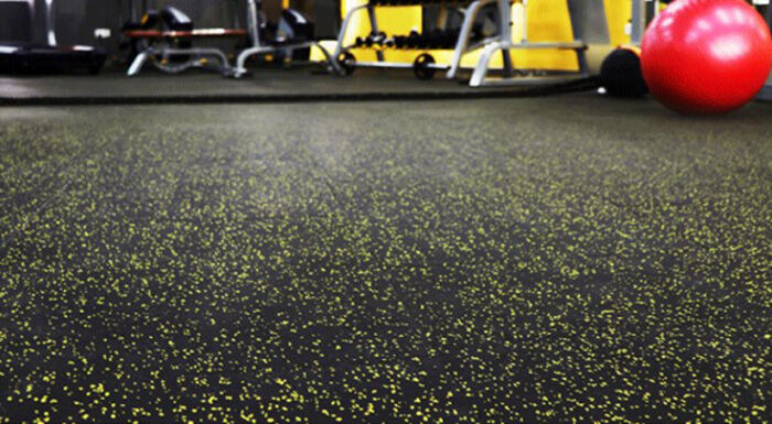 Rolled gym rubber mat
