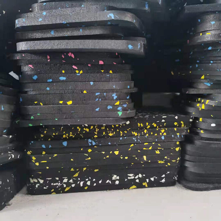 Rolled gym rubber mat