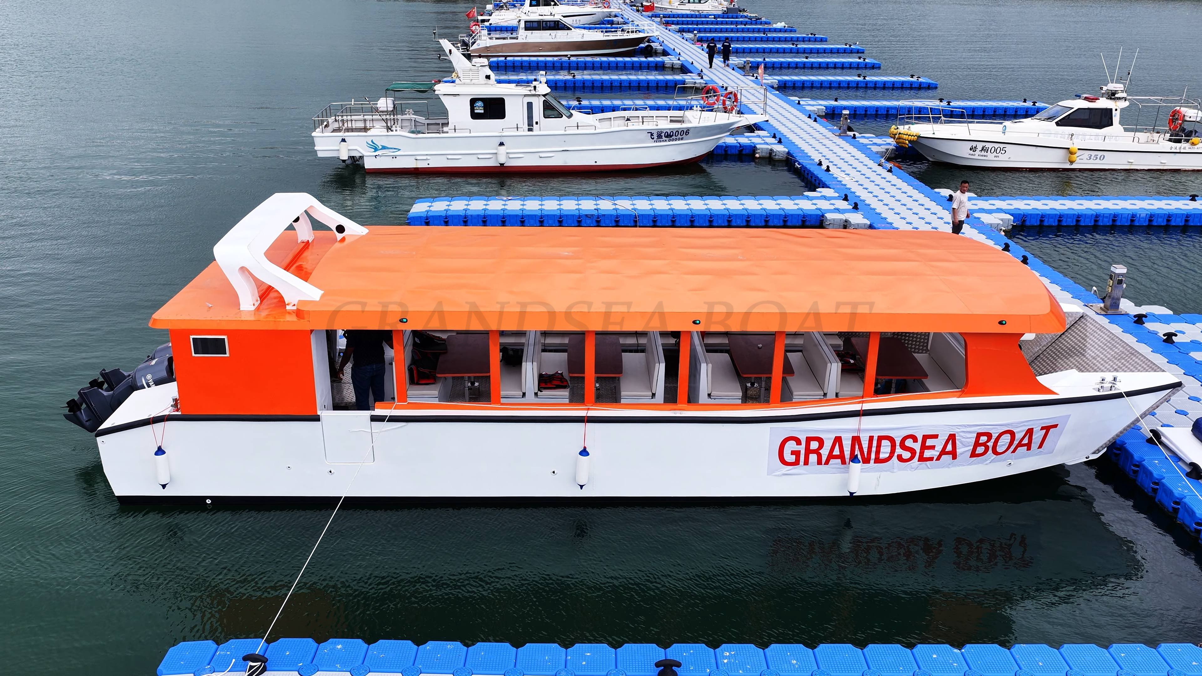 Grandsea Length 14m Aluminum Passenger Boat Passenger Ferry Small Passenger Boats for sale 53-seater Ferry Boat Nigeria