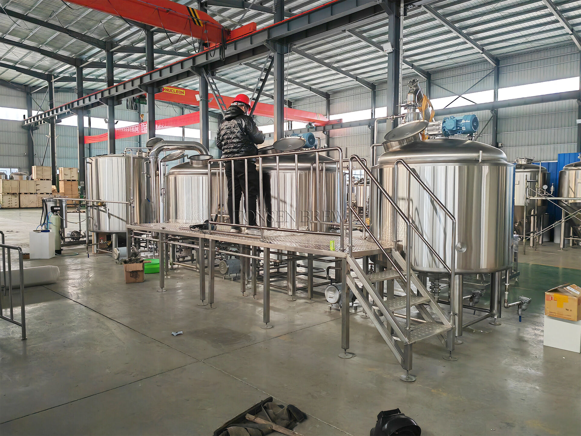 Système complet de brassage de chauffage à la vapeur 1000L
