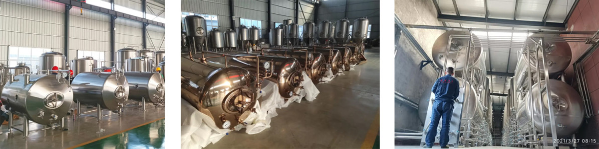 Réservoir de bière brillant horizontal