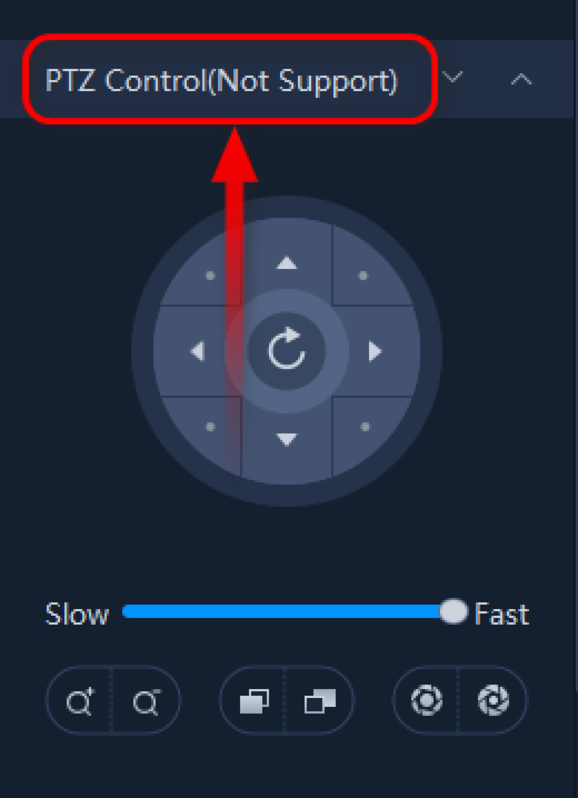 Why my PTZ Camera showing PTZ Control (Not Support) in the VMS-6100?