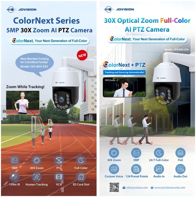5.0MP 30x Optical Zoom AI PTZ Security Camera with Laser Night Vision and Two-Way Audio