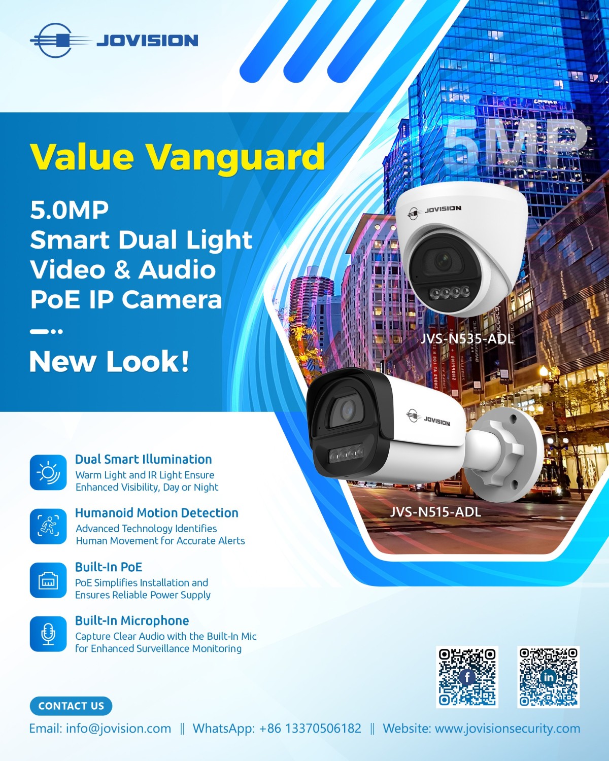 5.0MP Dual Light Video & Audio PoE Network Camera