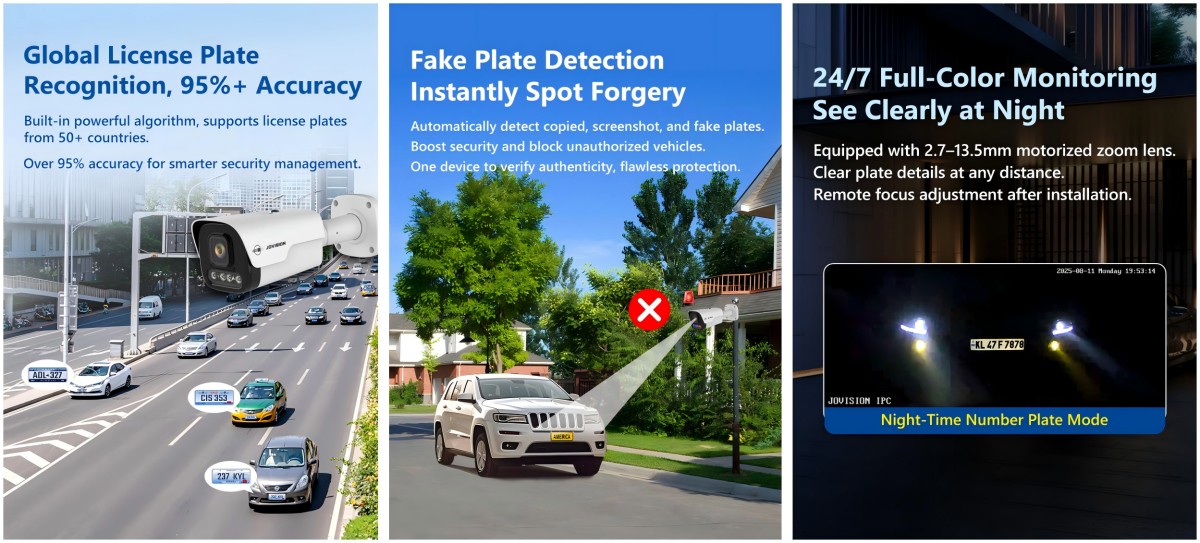 8.0MP Motorized Zoom Full-Color Auto License Plate Recognition Network Camera