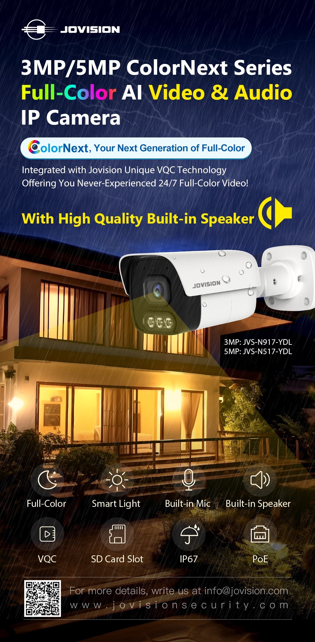 3.0MP Full-Color Video & Audio IP Camera