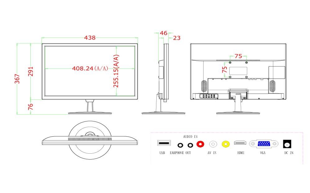19” LED Monitor