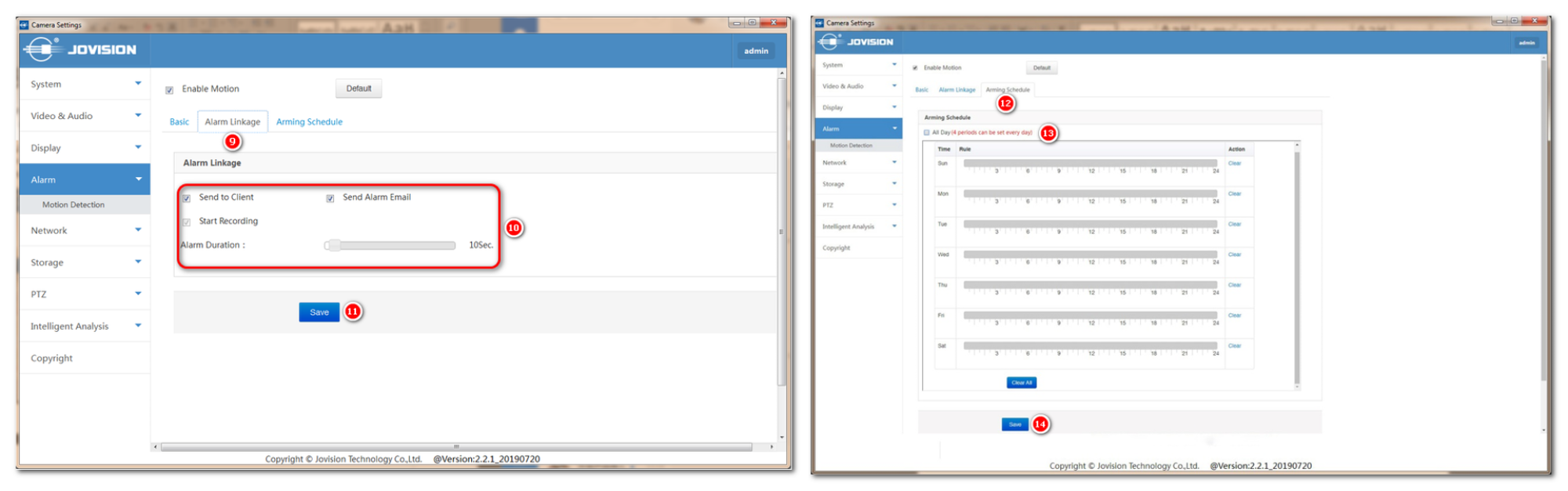 How to setup motion detection in the IPC?