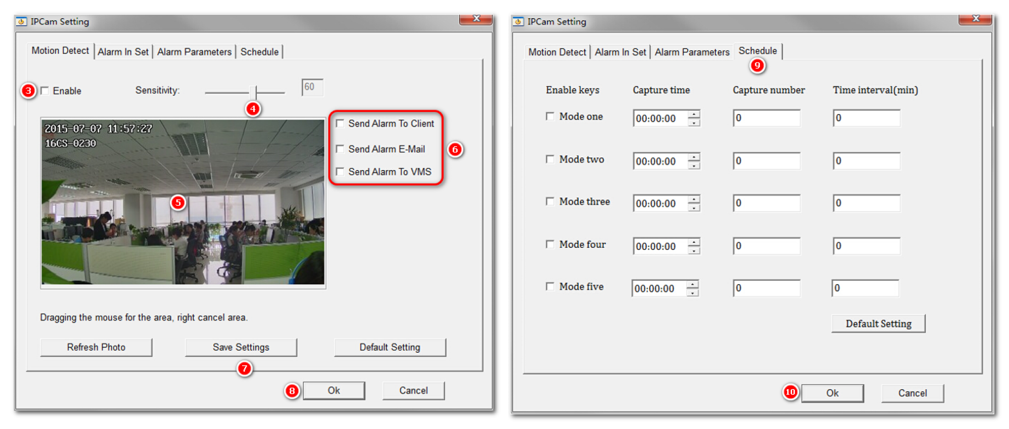 How to setup motion detection in the IPC?