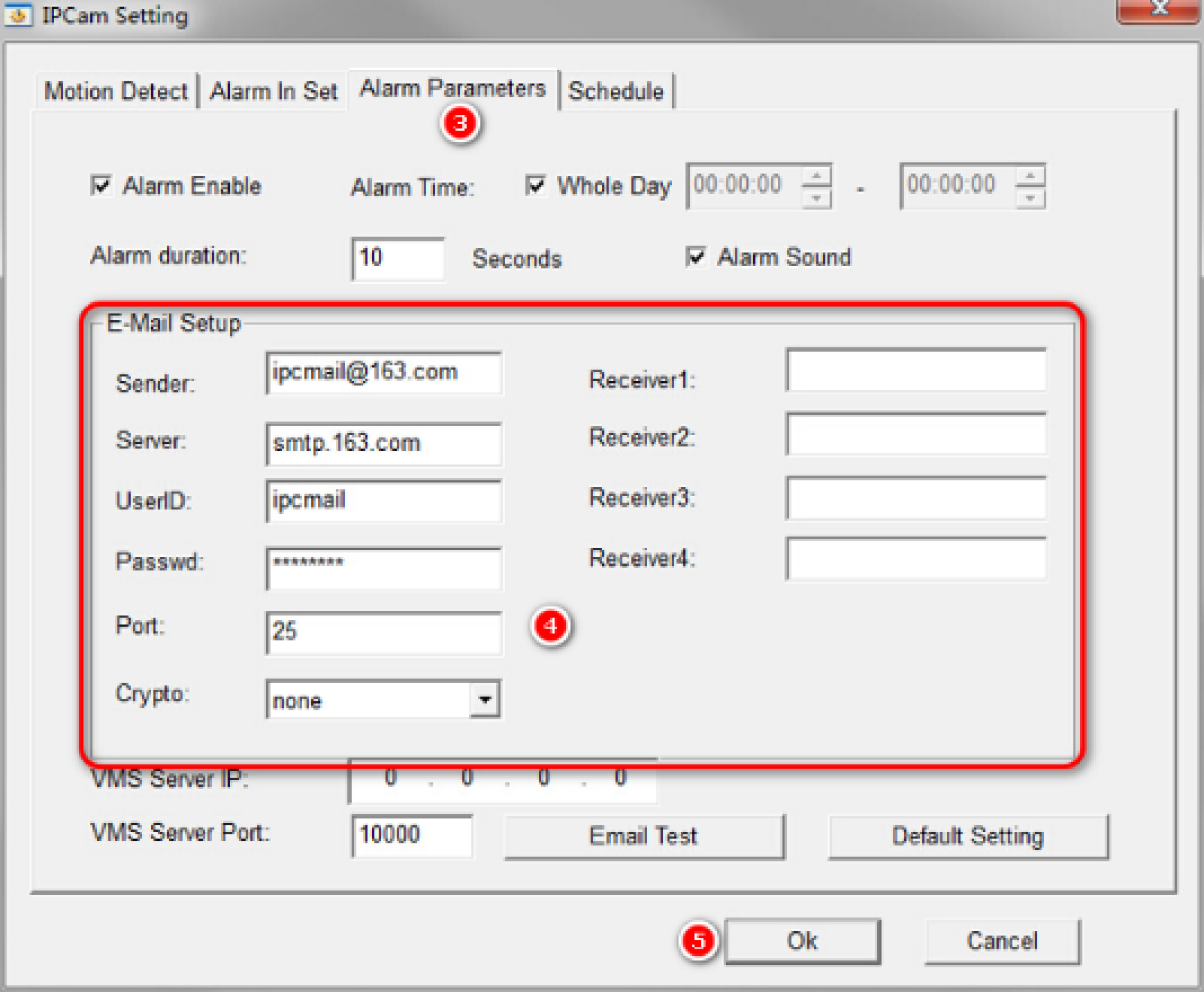 How to setup Alarm Email?