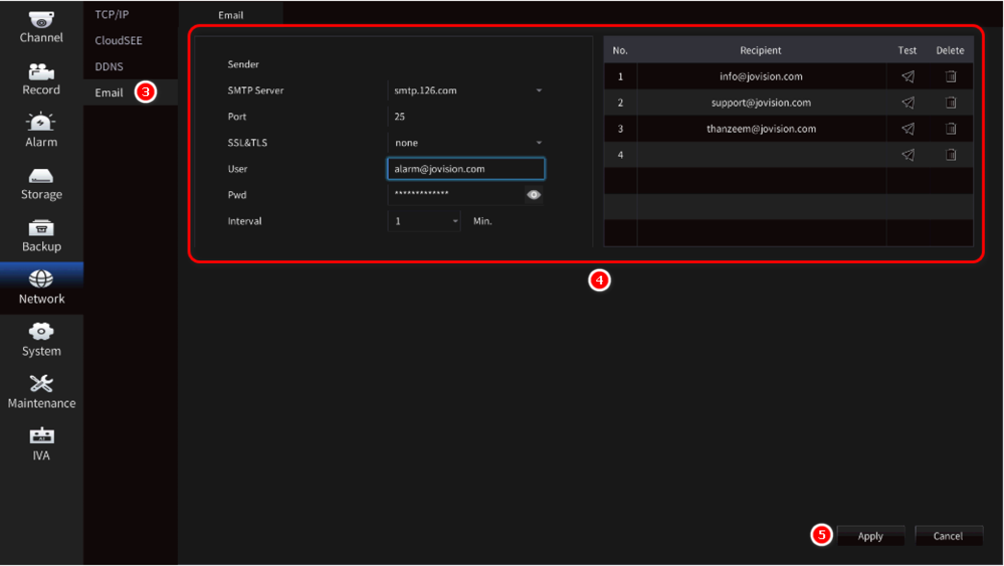 How to setup Alarm Email?
