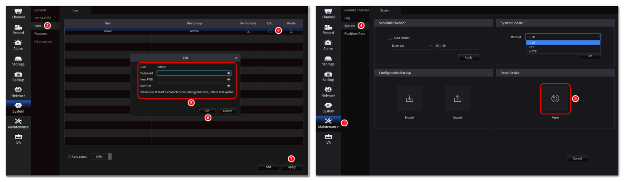 How to reset device password?